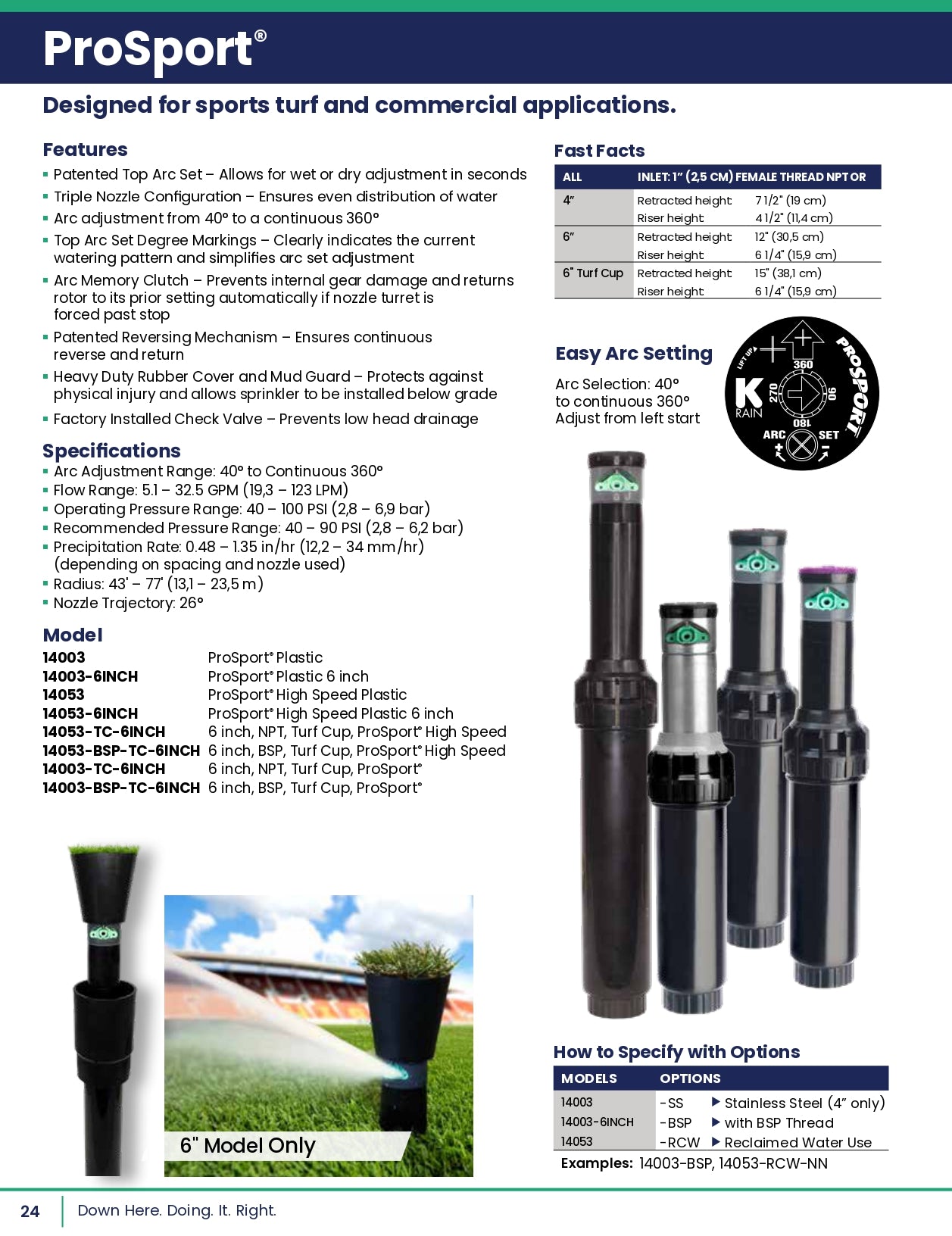 K-Rain ProSport Stainless Steel Sprinkler – 1" BSP